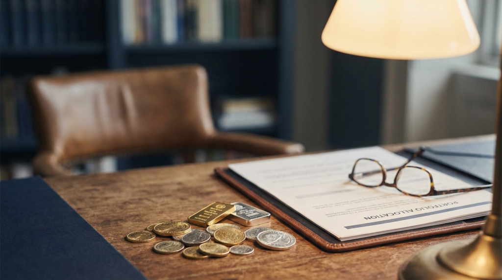 How Much Gold Should I Own? The Honest Answer for Savers in 2026 6 How much gold should I own — gold and silver bullion with a portfolio statement